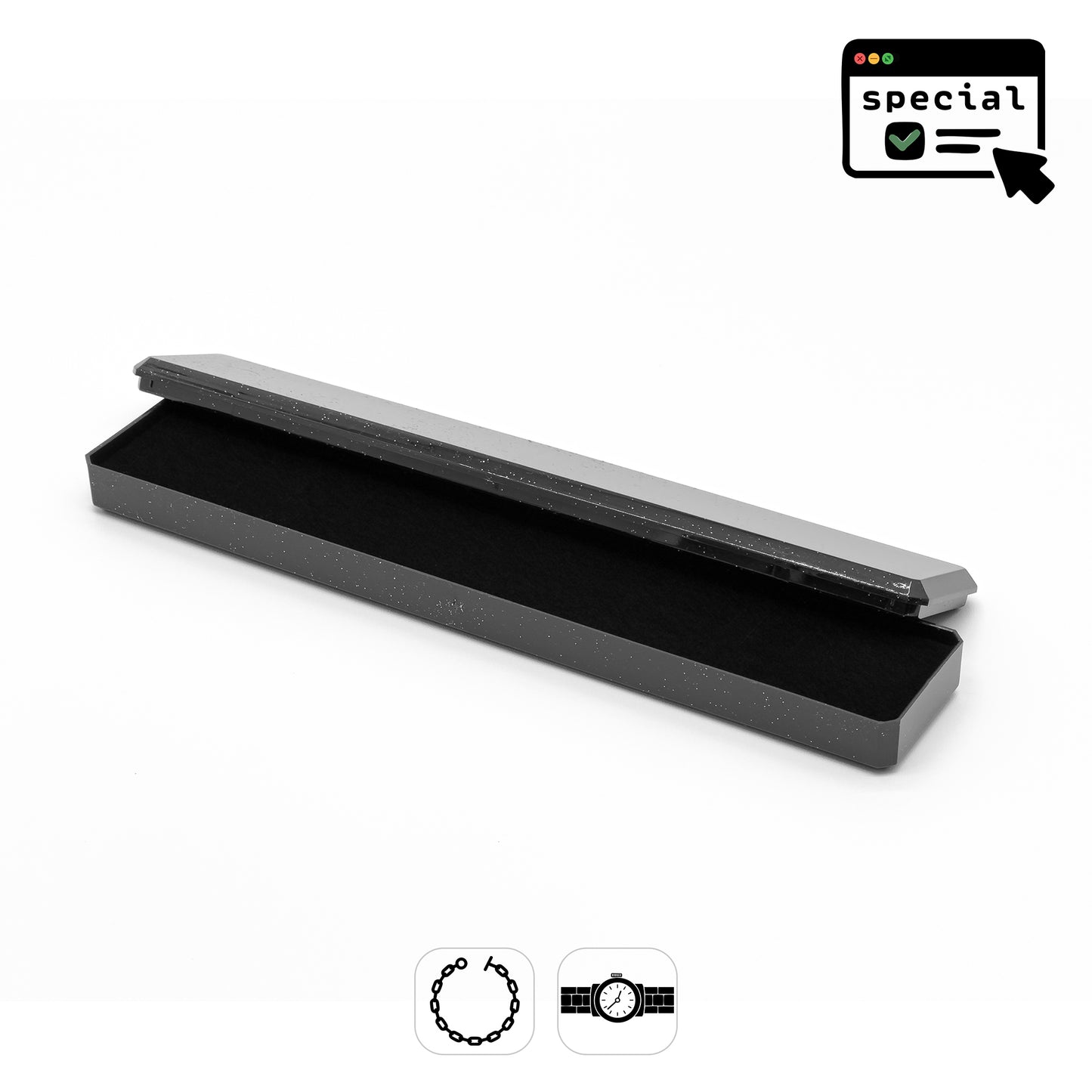 Sparkle | Glittered Plastic Bracelet Box (Pack of 24)