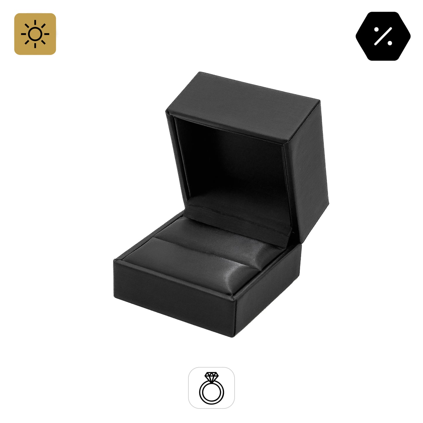 Brilliant | Luxury Satin-Grained LED Ring Case (Pack of 6)