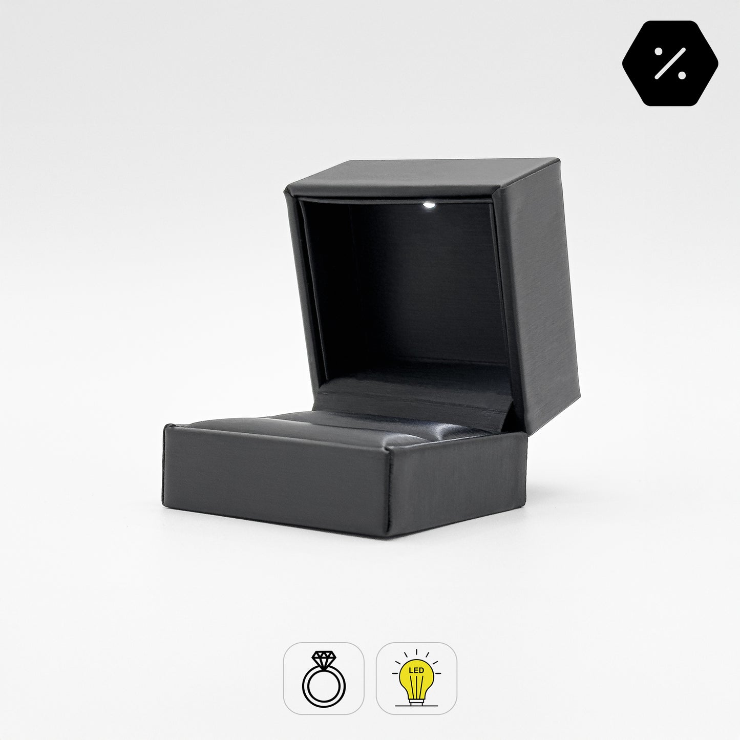 Brilliant | Luxury Satin LED Ring Case (Pack of 6)