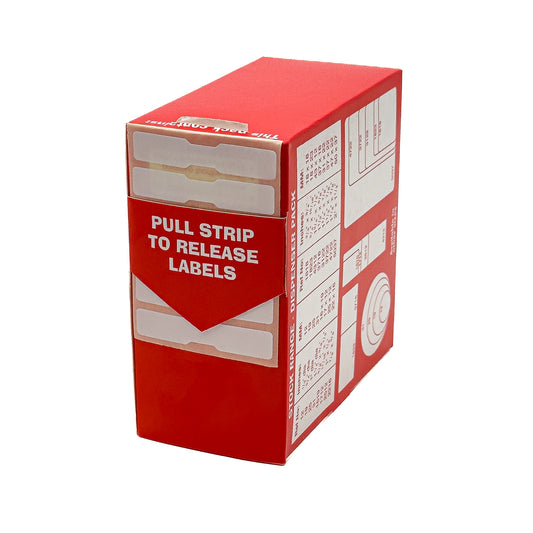 Budget White Dumbbell-Shaped Labels with Dispenser Pack | Jewellers' Essentials (Pack of 1000)