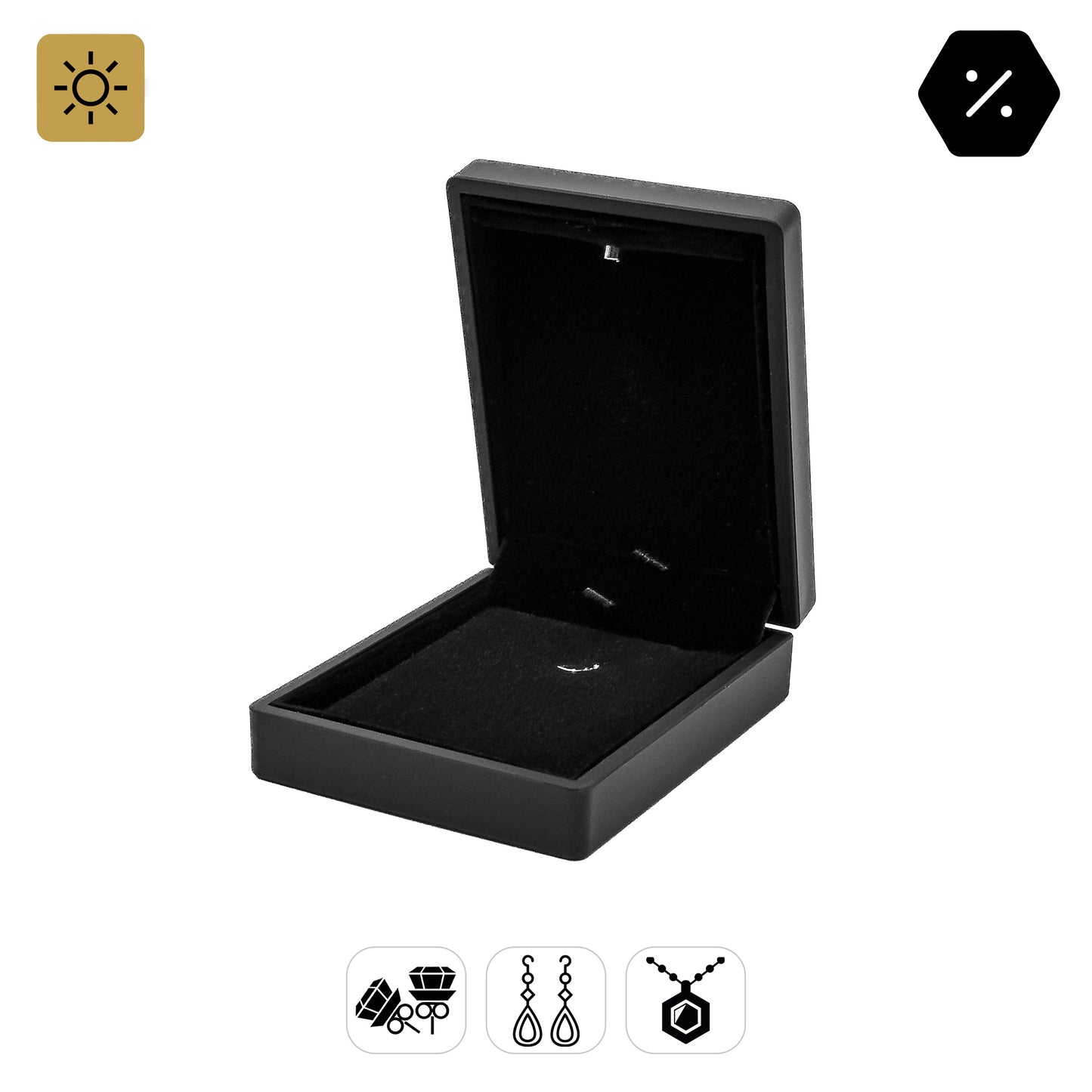 Cambridge LED | Luxury Soft-Touch Pendant Case for Illuminated Display (Pack of 12)