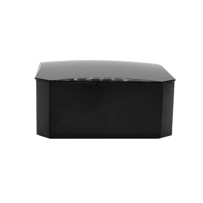 Capri | Retro Monochrome Deep 90x90mm Universal Black Gloss Plastic Box with Cotton Insert (Pack of 30)