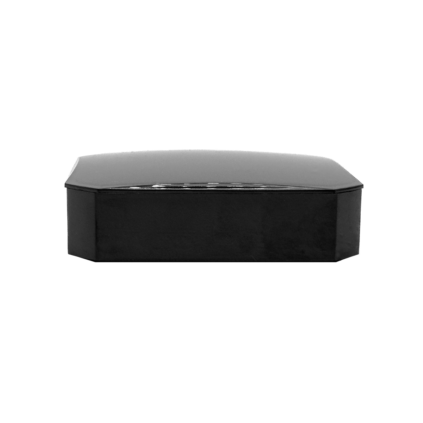 Capri | Retro Monochrome Large 90x90mm Universal Black Gloss Plastic Box with Cotton Insert (Pack of 50)