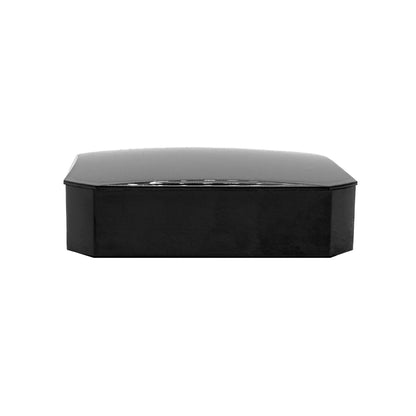 Capri | Retro Monochrome Large 90x90mm Universal Black Gloss Plastic Box with Cotton Insert (Pack of 50)