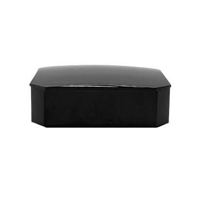 Capri | Retro Monochrome Medium 60x60mm Universal Black Gloss Plastic Box with Cotton Insert (Pack of 100)