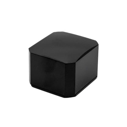 Capri | Retro Monochrome Black Gloss Plastic Ring Box with Ring Clip (Pack of 100)
