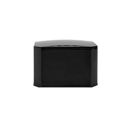 Capri | Retro Monochrome Black Gloss Plastic Ring Box with Ring Clip (Pack of 100)