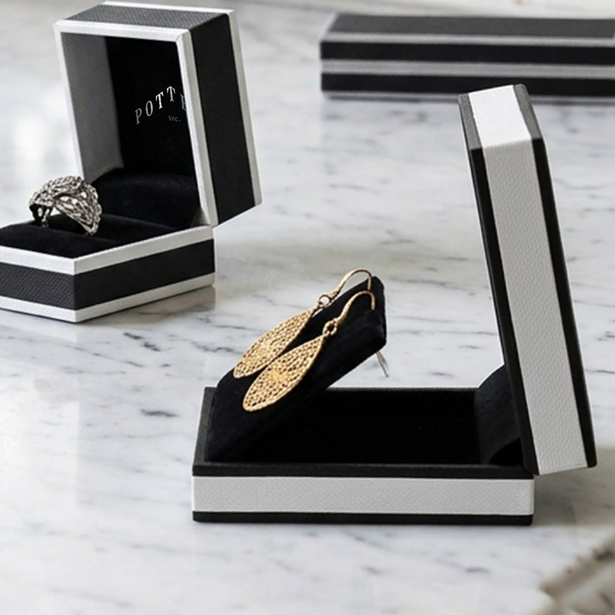 Celebration | French-Inspired Drop Earring Case with Textured Monochrome Finish (Pack of 12)