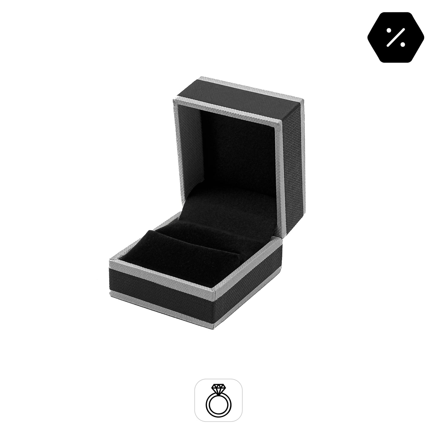 Celebration | French-Inspired Ring Case with Textured Monochrome Finish (Pack of 12)