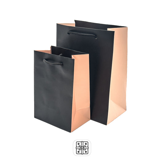 Laminated Matt Black / Chic Pink Tote Bags with String Handles for Luxury Gifting (Pack of 10)