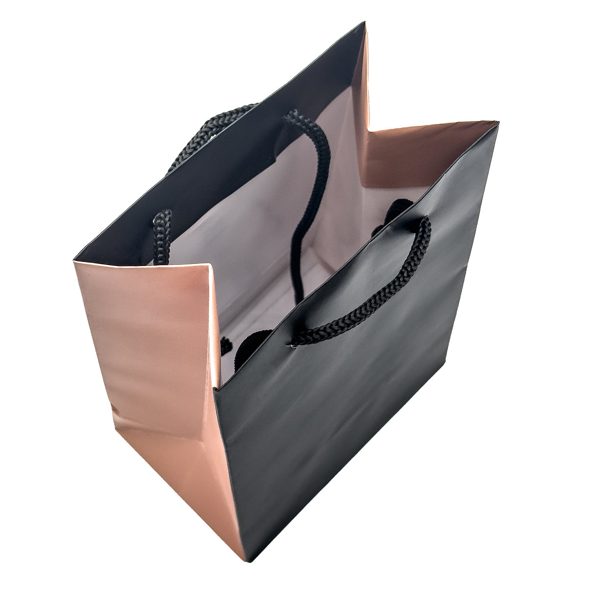 Laminated Matt Black / Chic Pink Tote Bags with String Handles for Luxury Gifting (Pack of 10)