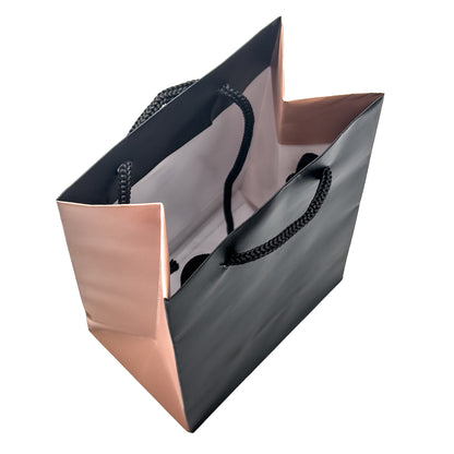 Laminated Matt Black / Chic Pink Tote Bags with String Handles for Luxury Gifting (Pack of 10)