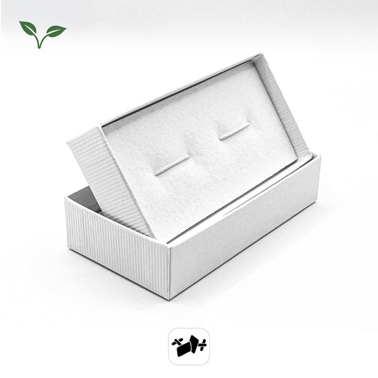 Legacy | White Ribbed Cufflink Box (Pack of 20)