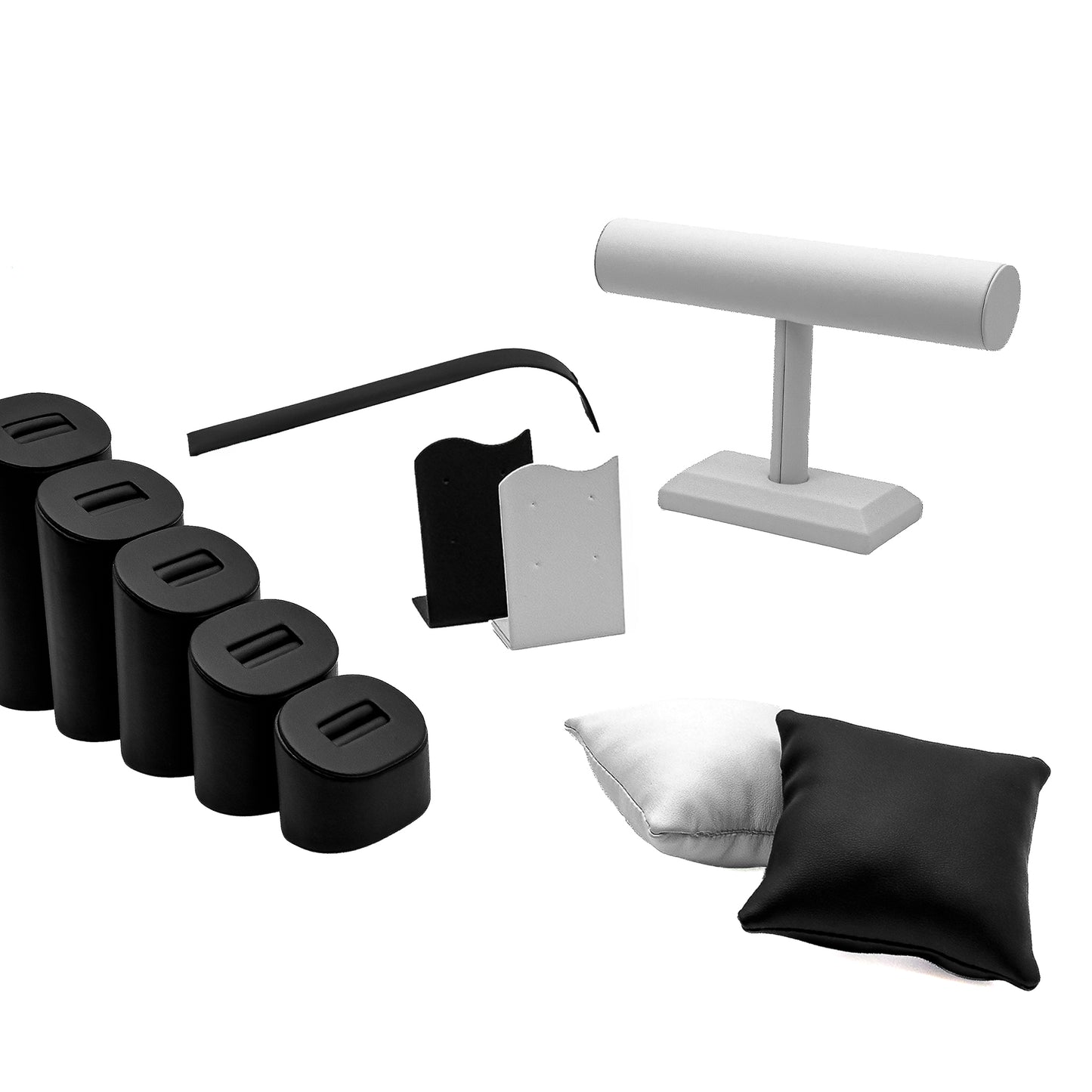 50% Off Assorted Clearance Displays | Black / White PU Leather Showcases