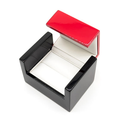 Geneva | Luxury Red / Black Gloss Hardwood Double Ring Case (Pack of 10)