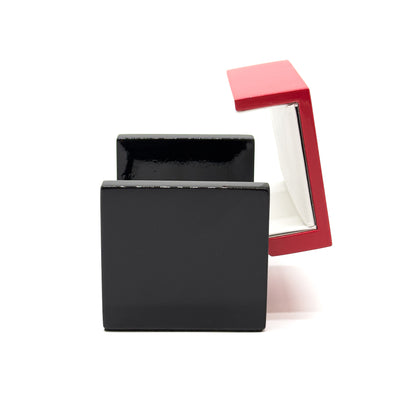 Geneva | Luxury Red / Black Gloss Hardwood Double Ring Case (Pack of 10)