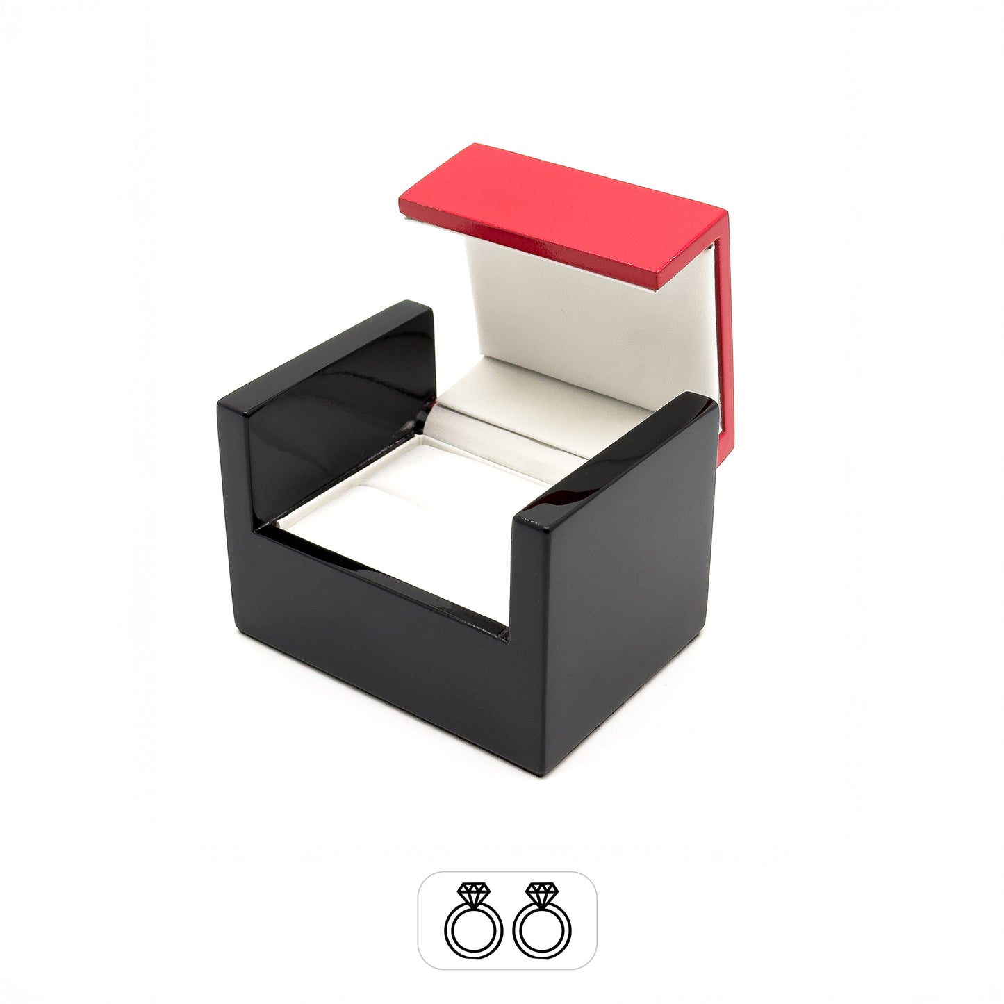 Geneva | Luxury Red / Black Gloss Hardwood Double Ring Case (Pack of 10)