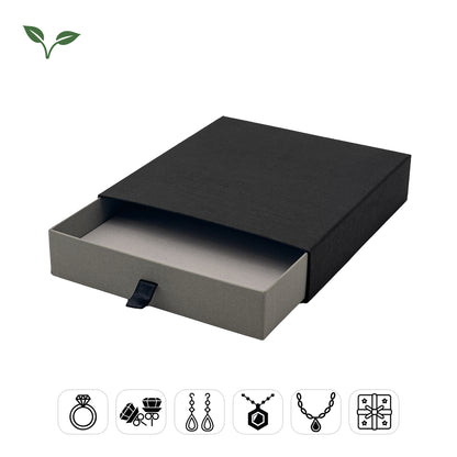 Drawer | Pull-Out Black / Grey Universal Gift Box Including a Ring (Pack of 10)