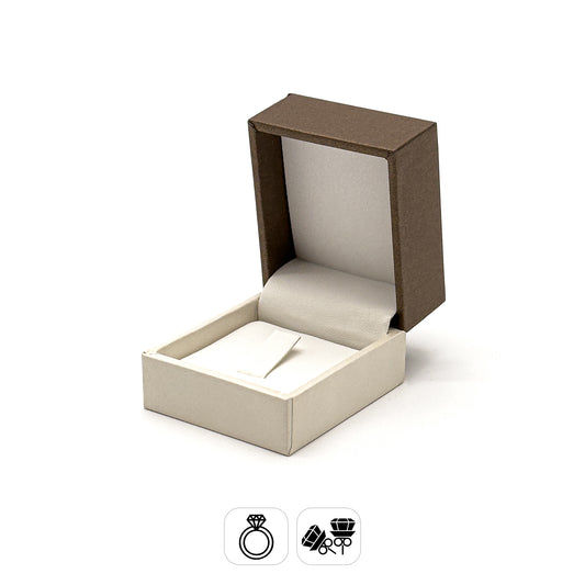Dublin | Chocolate Brown / Cream Ring & Stud Earring Case (Pack of 10)