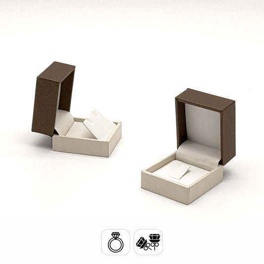 Dublin | Chocolate Brown / Cream Ring & Stud Earring Case (Pack of 10)