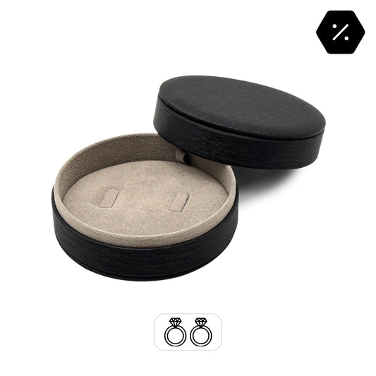 Dubai | Luxury Silk Cylindrical Double Ring Box for Wedding Bands (Pack of 10)