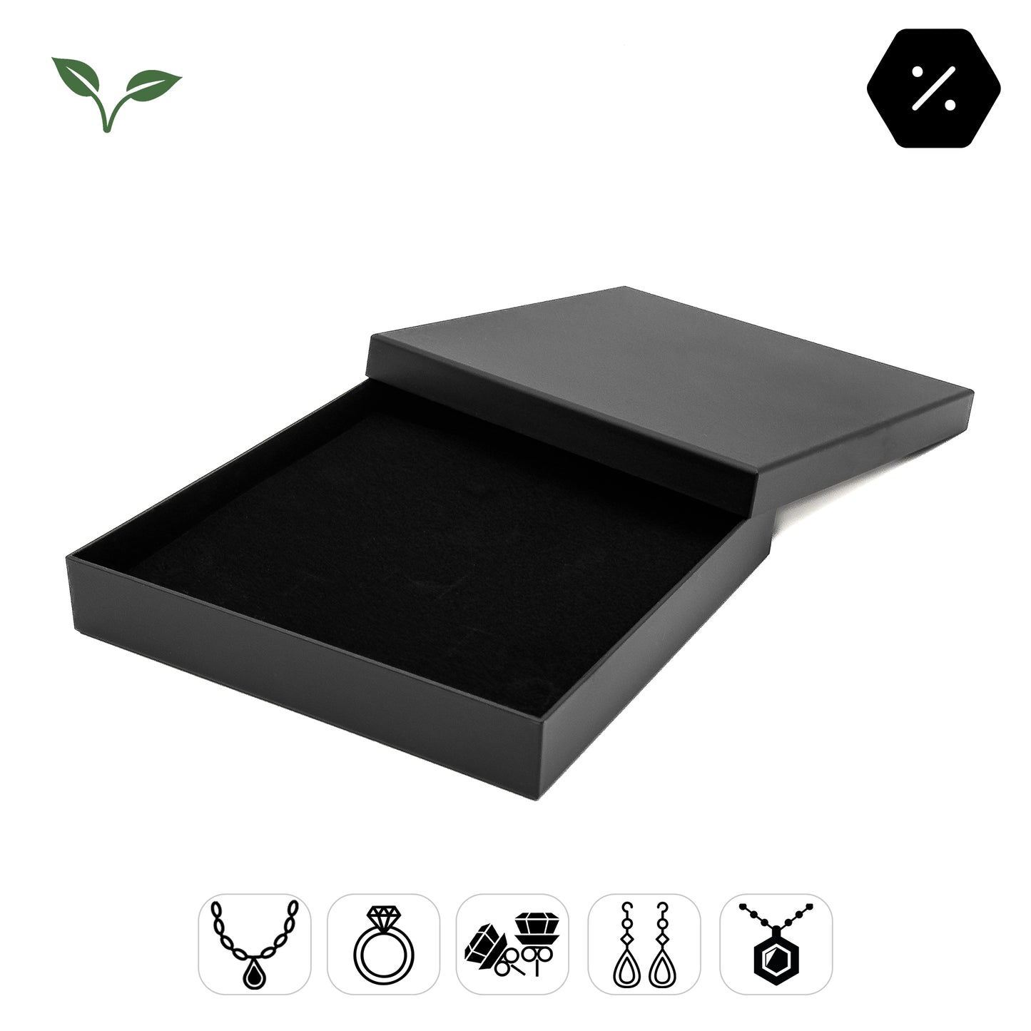 Earth | Compostable Bio-Plastic Necklace Box | Sustainable Gift Packaging (Pack of 10)