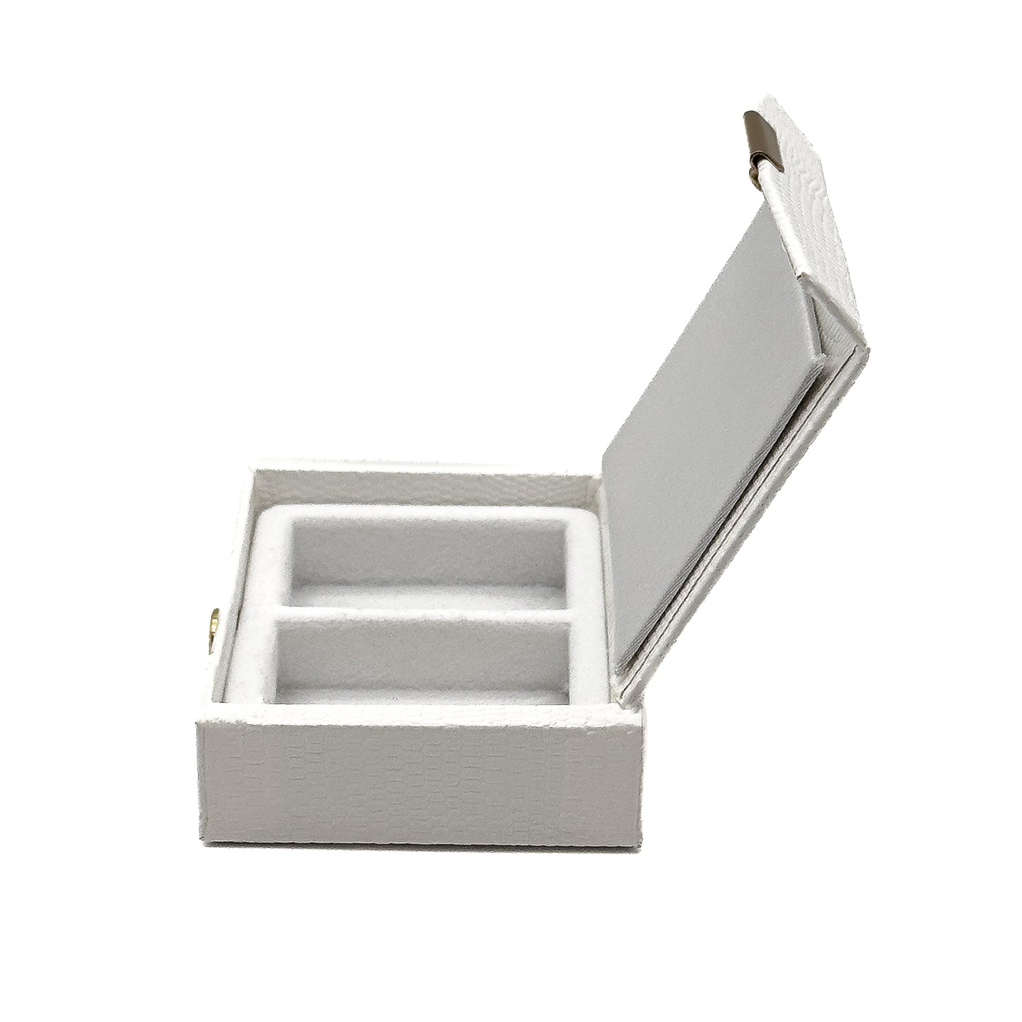 Elegance | Premium White Textured Leatherette Wedding Day Ring Case with Gold Button Closure (Pack of 10)