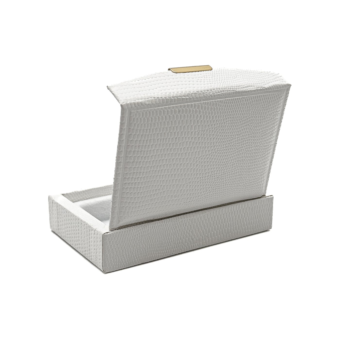 Elegance | Premium White Textured Leatherette Wedding Day Ring Case with Gold Button Closure (Pack of 10)