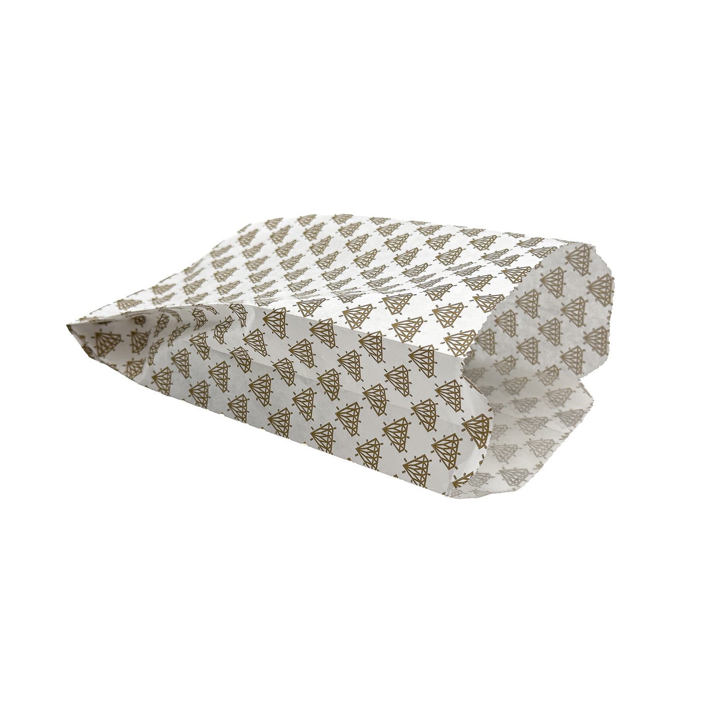 Gold & White Diamond Design Paper Bags | Affordable & Recyclable Packaging (Pack of 1000)