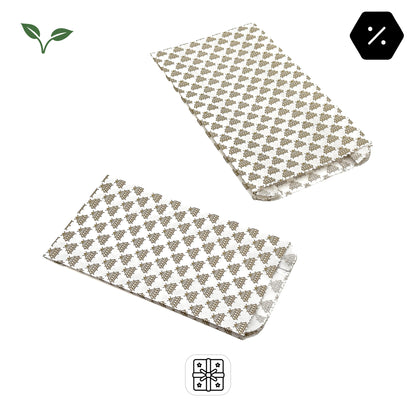 Gold & White Diamond Design Paper Bags | Affordable & Recyclable Packaging (Pack of 100)