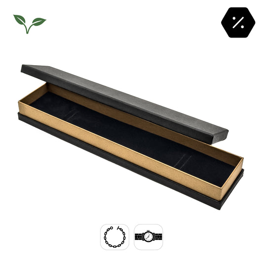 Havana Bracelet | Two-Piece Box in Antique Gold & Space Grey | Eco-Friendly Packaging (Pack of 12)