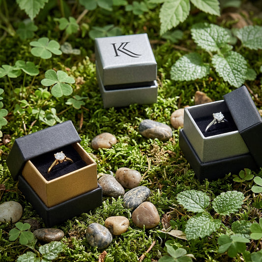 Havana Ring / Stud Earring | Eco Shoulder Box in Antique Gold & Space Grey (Pack of 24)