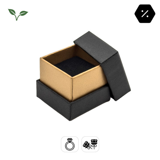 Havana Ring / Stud Earring | Two-Piece Eco Box in Antique Gold & Space Grey (Pack of 24)