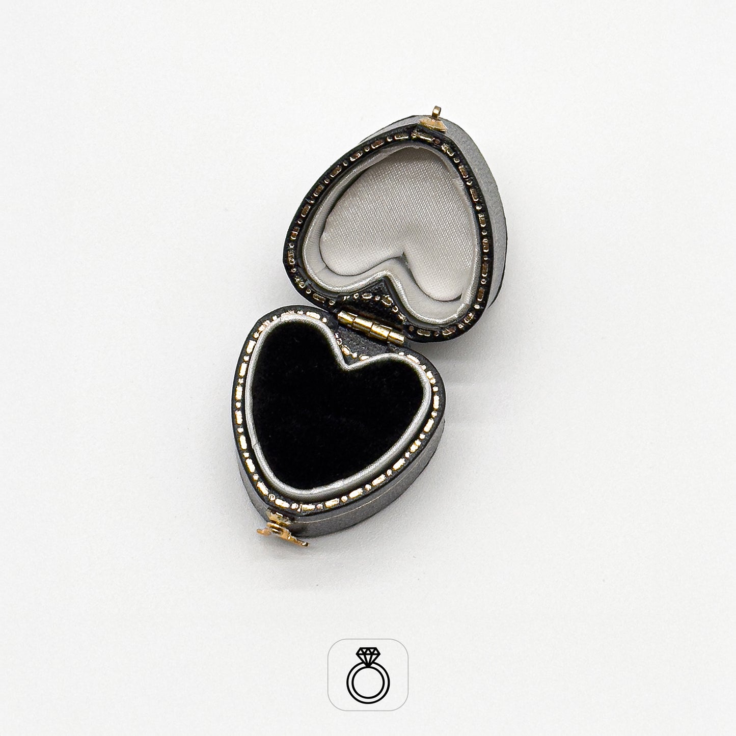 Venice | Classic Heart-Shaped Ring Case with Gold Clasp (Pack of 6)