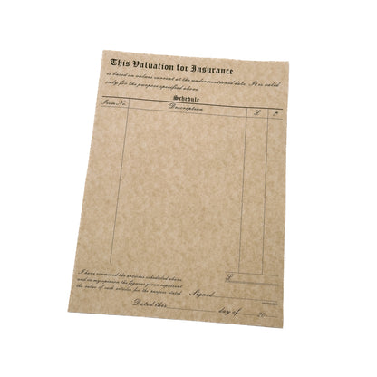 Premium Parchment Valuation for Insurance Forms | 100 x A4 Forms with Envelopes | Jewellers' Essentials