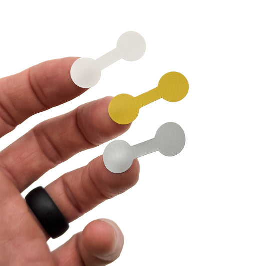 Dumbbell-Shaped Self-Adhesive Pricing Labels | Jewellers' Essentials (Pack of 144)