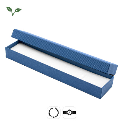Legacy | Eco-Friendly Blue Ribbed Bracelet / Watch Box (Pack of 30)