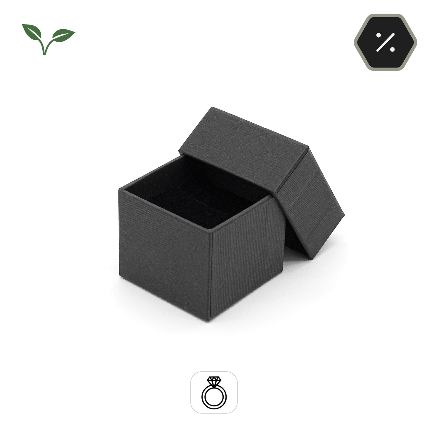 Lima EcoBoard | Ribbed Paperboard Ring Box (Pack of 50)