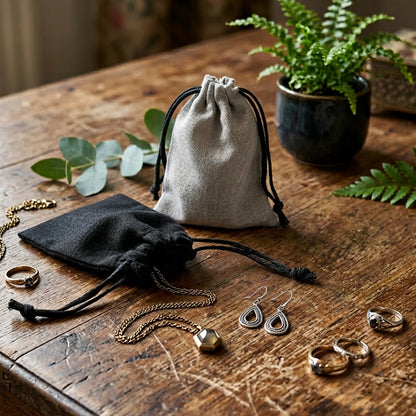 Linen Drawstring Gift Pouches | 100% Recyclable | Affordable Packaging (Pack of 10)