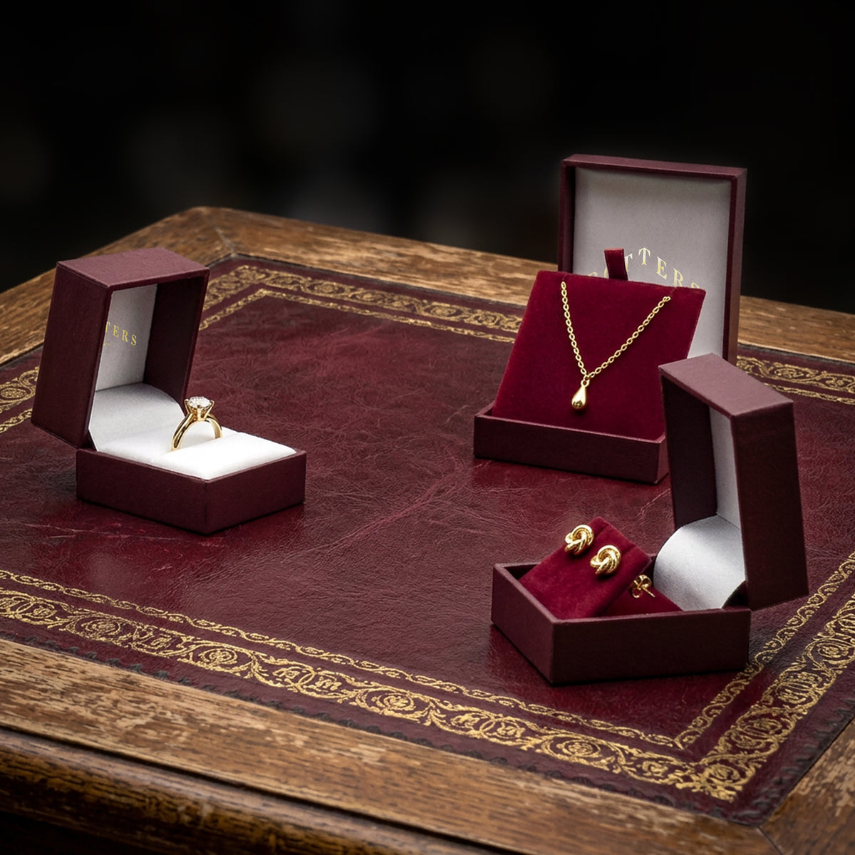 Vintage Burgundy Leatherette Cases for Traditional Jewellery | 15% Marham Classic Range
