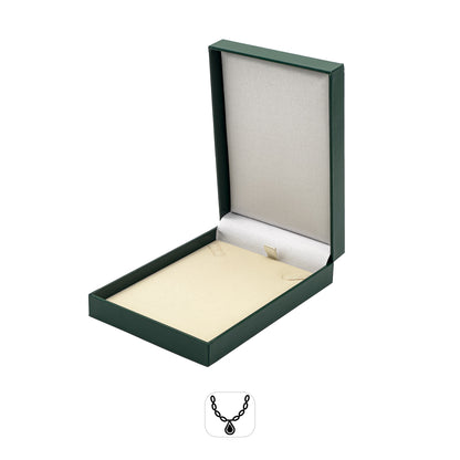 Marham | Classic Green / Cream Plain Leatherette Necklace Case (Pack of 12)