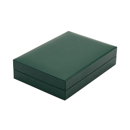 Marham | Classic Green / Cream Plain Leatherette Necklace Case (Pack of 12)
