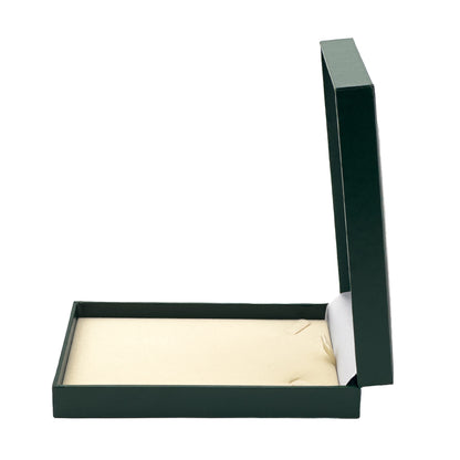 Marham | Classic Green / Cream Plain Leatherette Necklace Case (Pack of 12)