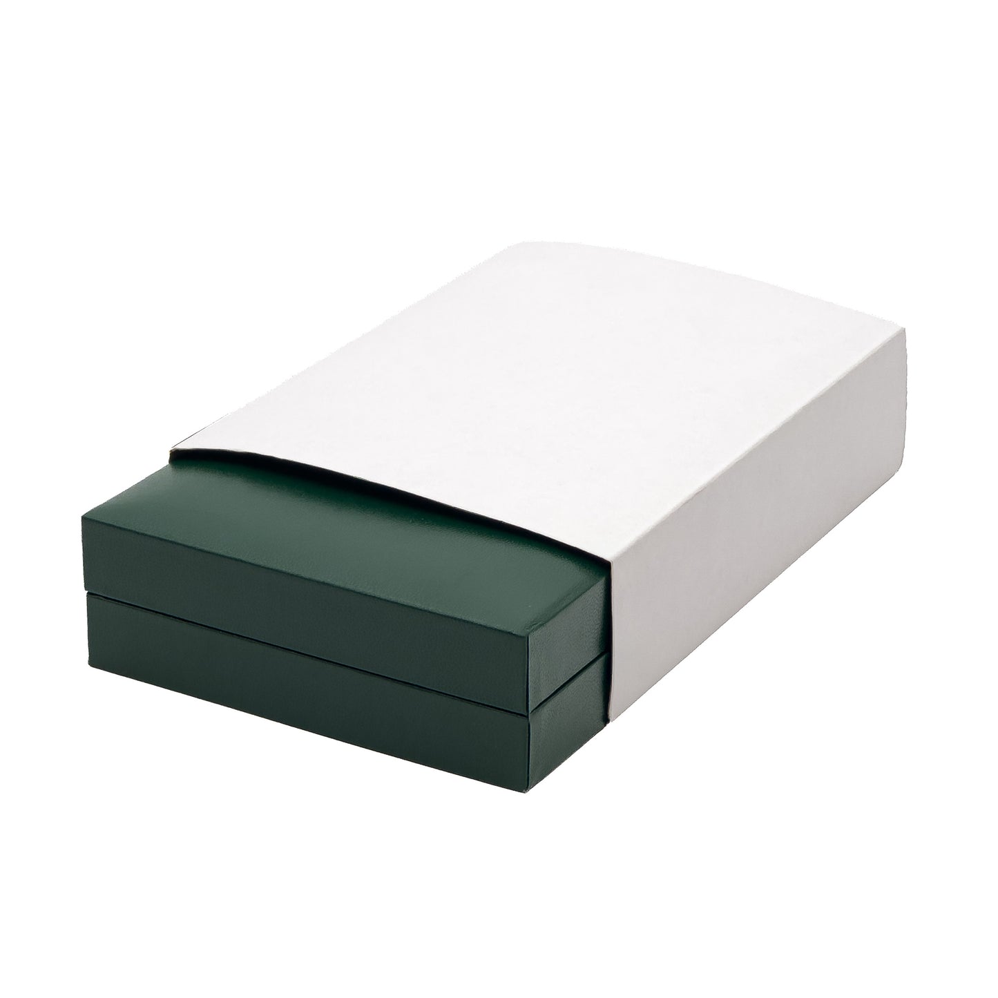 Marham | Classic Green / Cream Plain Leatherette Necklace Case (Pack of 12)