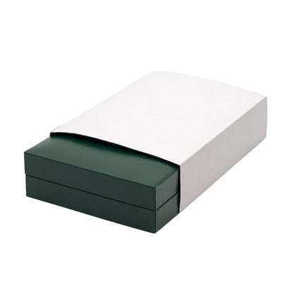 Marham | Classic Green / Cream Plain Leatherette Necklace Case (Pack of 12)