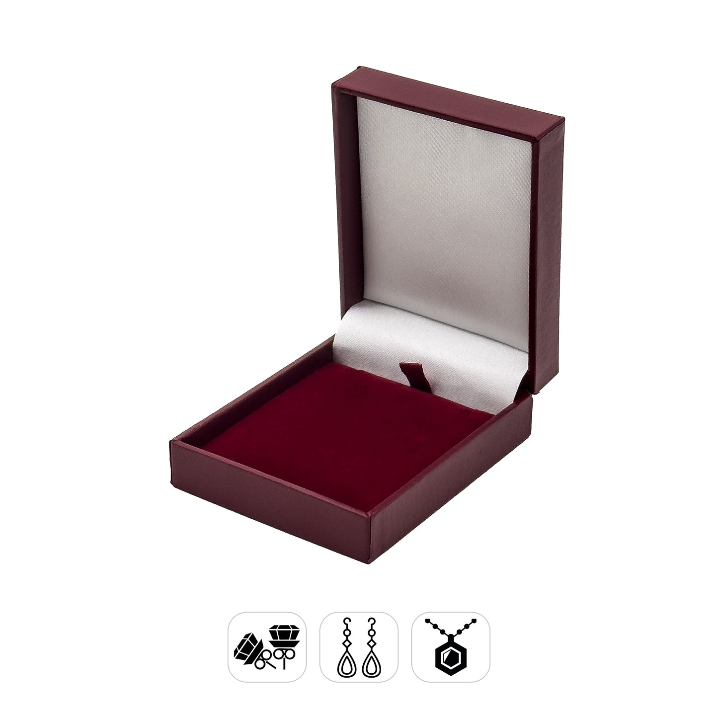 Marham | Classic Maroon Plain Leatherette Pendant / Drop Earring Case (Pack of 12)