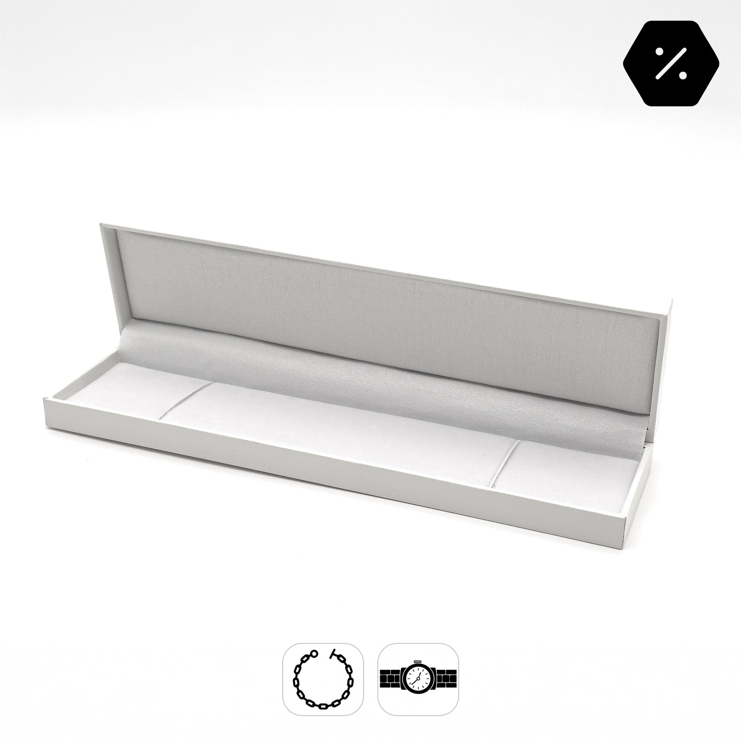 Milano Pristine | White Leatherette Bracelet Case (Pack of 12)
