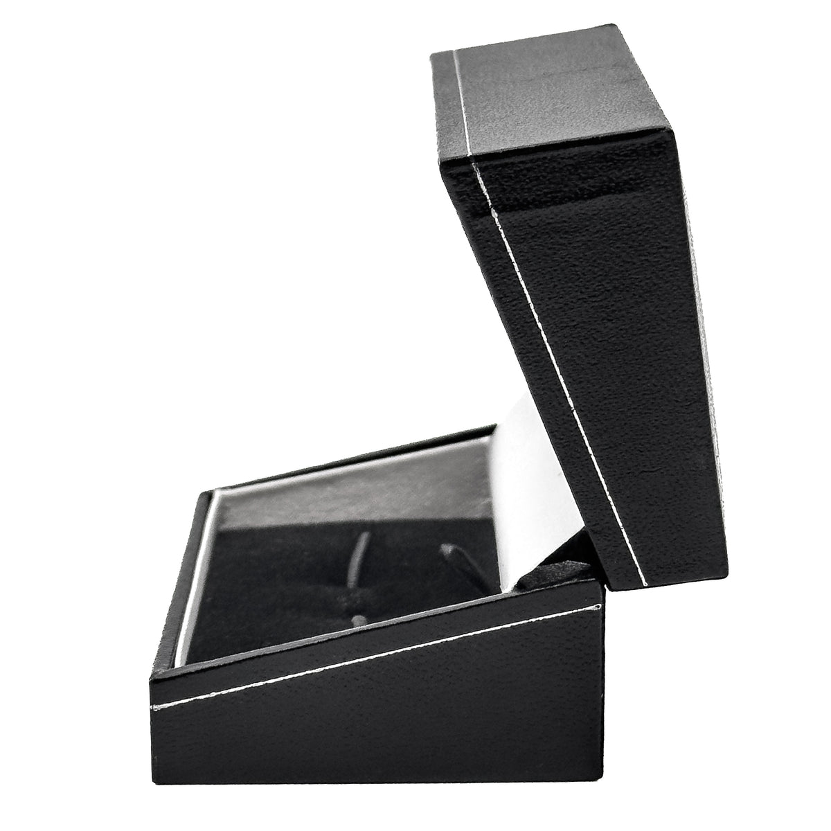 Milano Silver Cufflink | Traditional Leatherette & Velveteen Box with Classic Silver Tooling (Pack of 12)