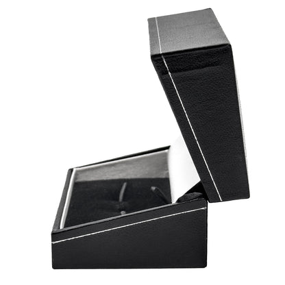 Milano Silver Cufflink | Traditional Leatherette & Velveteen Box with Classic Silver Tooling (Pack of 12)