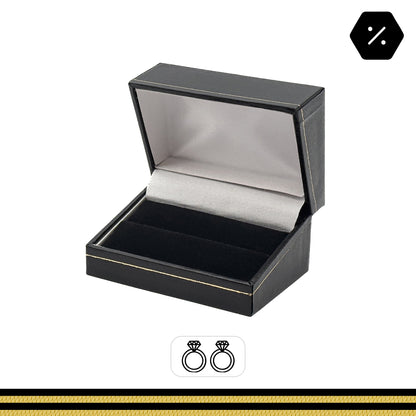 Milano Gold Double Ring | Traditional Wedding Ring Box with Classic Gold Tooling (Pack of 12)